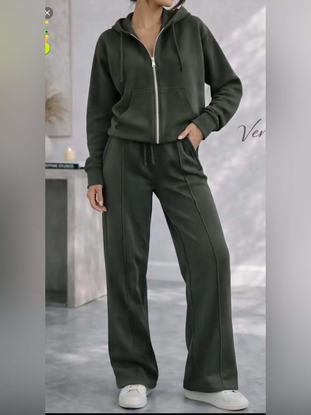 Elie Tahari Olive Wide-Leg Drawstring Pants
